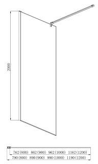 Душевая перегородка Aquatek Walk in AQ WIW 10020BL 100см чёрный